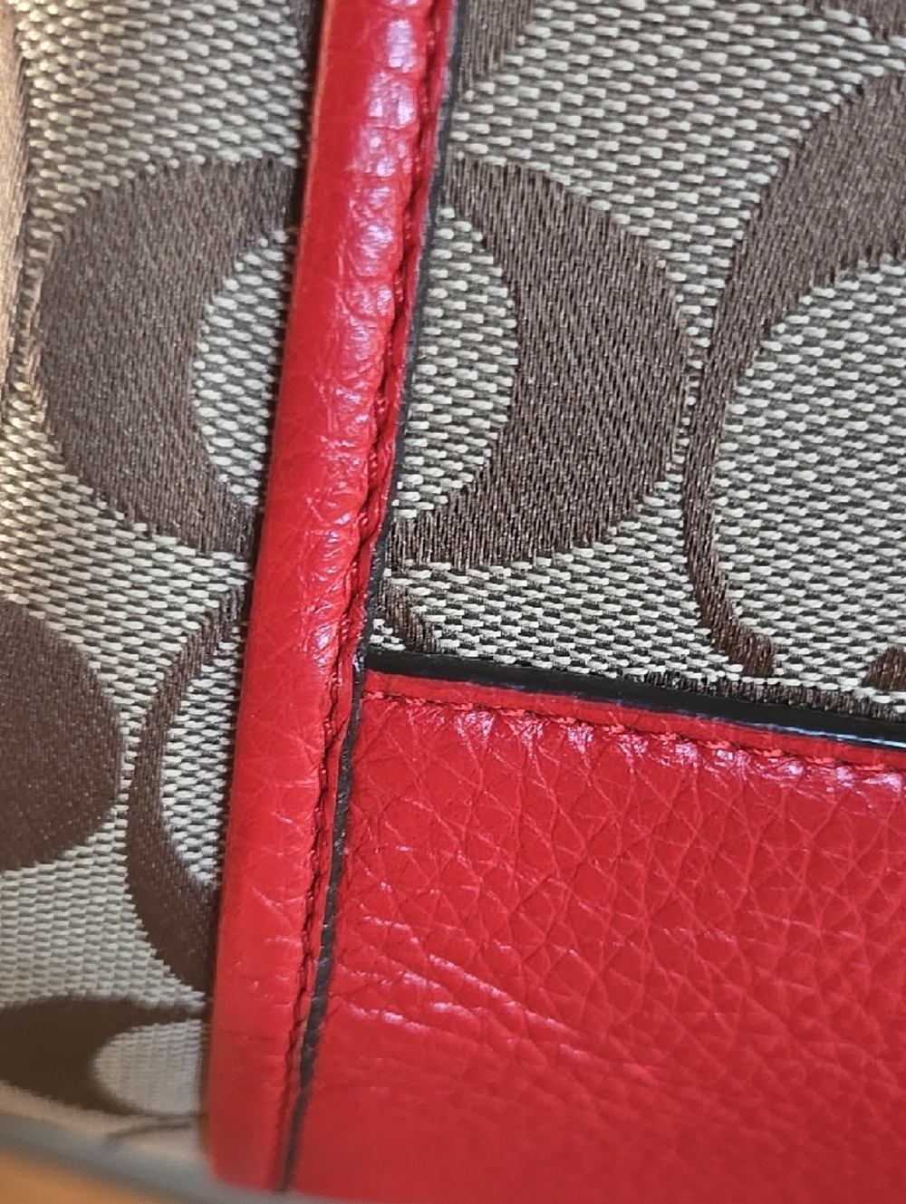Coach F30341 Park Colorblock Leather Hobo Crossbody Bag Purse Red Orange Tan - Picture 15 of 15